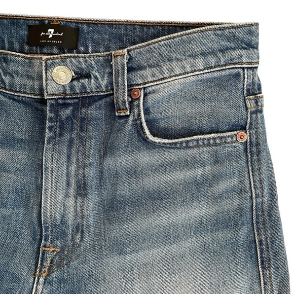 7 For All Mankind High Waist Straight Cropped Jeans | Size 27 - Picture 7 of 13